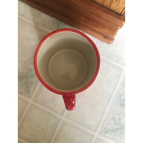 ANTHROPOLOGIE Letter T Coffee Mug Coral Monogram Initial Handpainted Cup 12oz - Picture 4 of 5